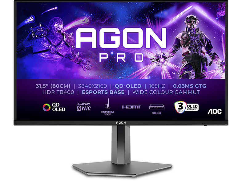 AOC AG326UD 31,5 Zoll OLED 4K Gaming Monitor 0,03 ms Reaktionszeit 165 Hz