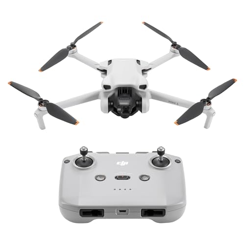 DJI Mini 3 Drohne – Ultraleichte Faltbare 4K HDR Video Kameradrohne unter 249g, 38 min Flugzeit, Echte Vertikalaufnahmen, 3-Achsen-Gimbal, 10 km HD-Videoübertragung, Windresistent, Autom. Rückkehr, C0