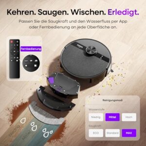 MONSGA Saugroboter mit Wischfunktion und LiDAR