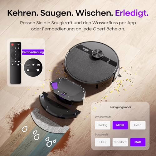 MONSGA Saugroboter mit Wischfunktion und LiDAR