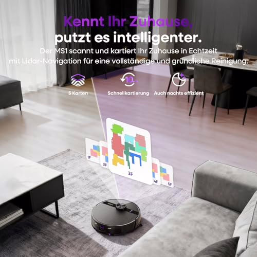 MONSGA Saugroboter mit Wischfunktion und LiDAR