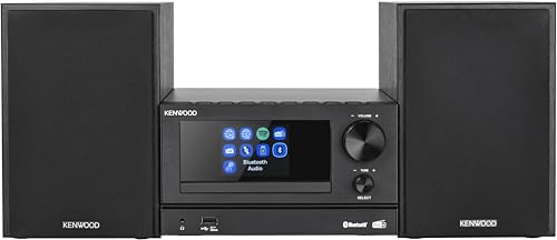 Kenwood M-7000S-B Mikro-Stereoanlage, Schwarz, mit Bluetooth, USB, CD und Radio Dab + oder FM