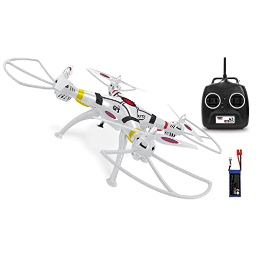JAMARA 422024 Payload GPS Drone Altitude Coming Home, Position Hold, Kompass, LED Richtungsanzeige und Unterspannungswarnung, 3 Flugmodi bis zu 40 Km/h, Zuladung bis 350 g, Weiß