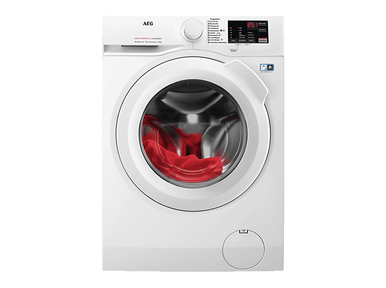 AEG L6FBF57480 Serie 6000 ProSense® mit Mengenautomatik Waschmaschine (8 kg, 1351 U/Min., A)