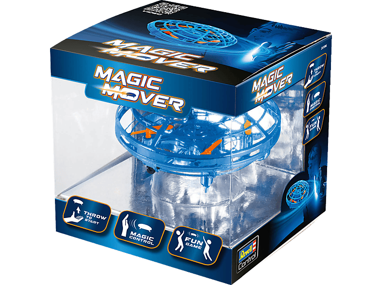 REVELL Quadcopter "MAGIC MOVER" blau Fun-Spielzeugdrohne, Blau/Transparent