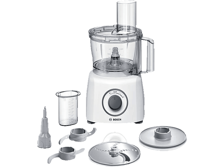 BOSCH MCM3100W Kompaktküchenmaschine Weiß (Rührschüsselkapazität: 2,3 l, 800 Watt)