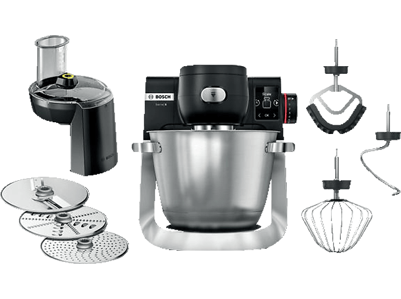 BOSCH MUMS6ZS13D Serie 6, mit Waage, Küchenmaschine Jet black matt (Rührschüsselkapazität: 5,5 l, 1600 Watt)