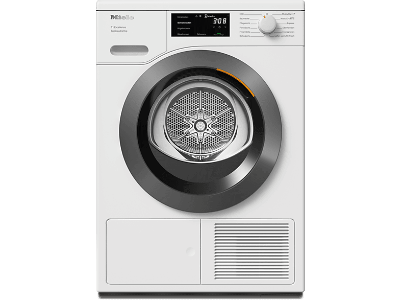 MIELE TEC645WP EcoSpeed&8kg Wärmepumpentrockner T1 Chrome Edition (8 kg, Lotosweiß)