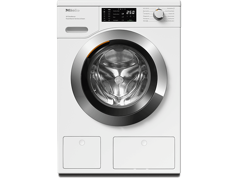 MIELE WEG885 WPS PWash&TDos&Steam W1 Chrome Edition Waschmaschine (9 kg, 1400 U/Min., A, Flusenfilter, Fremdkörperfilter)