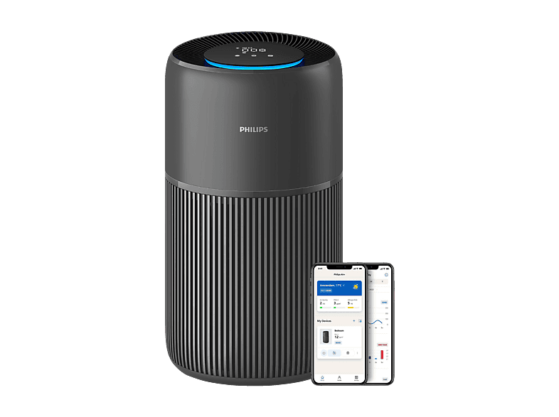 PHILIPS AC2221/13 PureProctect Quiet 2200 Series, Luftreiniger Dunkelgrau (28 Watt, Raumgröße: 109 m², HEPA-, Aktivkohle-, Vorfilter)