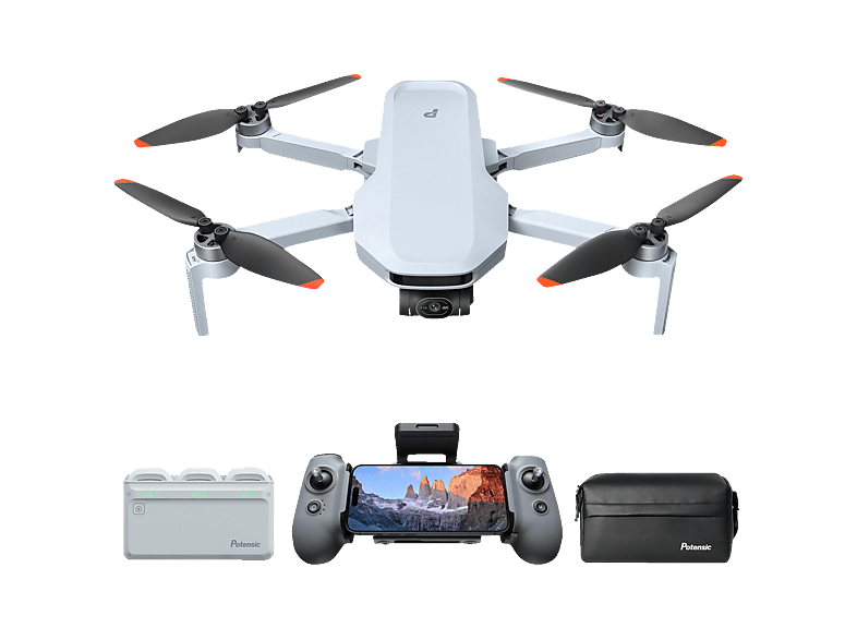 POTENSIC Atom 2 Fly More Combo Drohne, Grau
