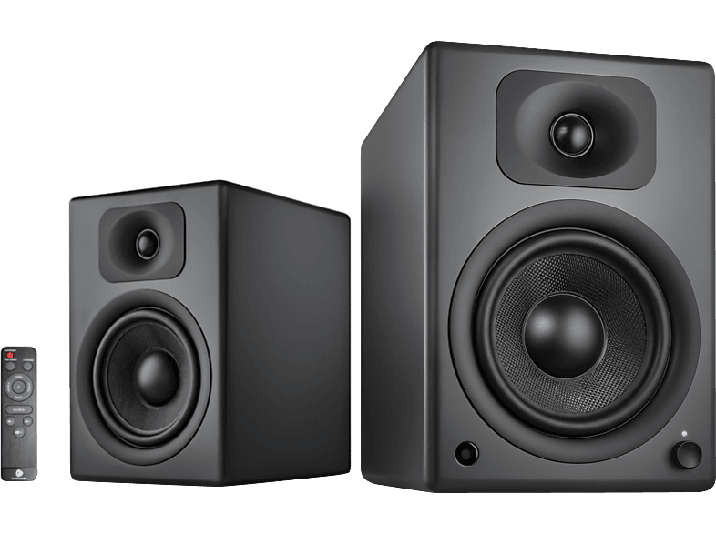WAVEMASTER TWO PRO Aktives Regallautsprechersystem mit Bluetooth und Auto-Standby (Aktives Auto-Standby, Stone Gray