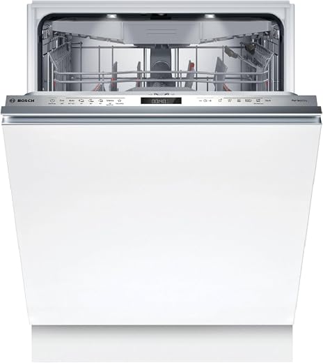 Bosch Geschirrspüler Vollintegriert 60 cm, Serie 6, Made in Germany, Besteckschublade, Zeolith Trocknung, Extrem Leise, Max Flex Körbe, Smart Start, Extra Clean Zone, Time Light, AquaStop, SMV6ZCX25E