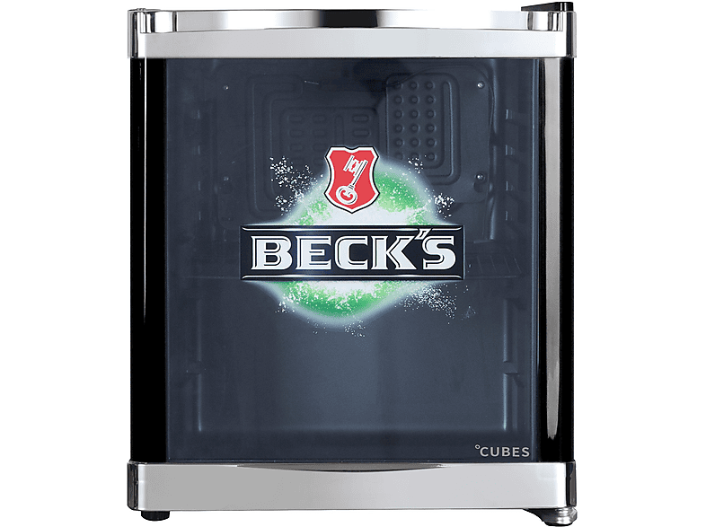 CUBES CC 240 E BECK'S Getränkekühlschrank (48 l, E, 510 mm hoch, Schwarz / Grün)