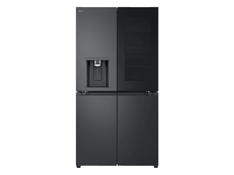 LG GMG961NPKE InstaView® Multi-Door Side-by-Side (637 l, E, 1792 mm hoch, Essence Black Steel)