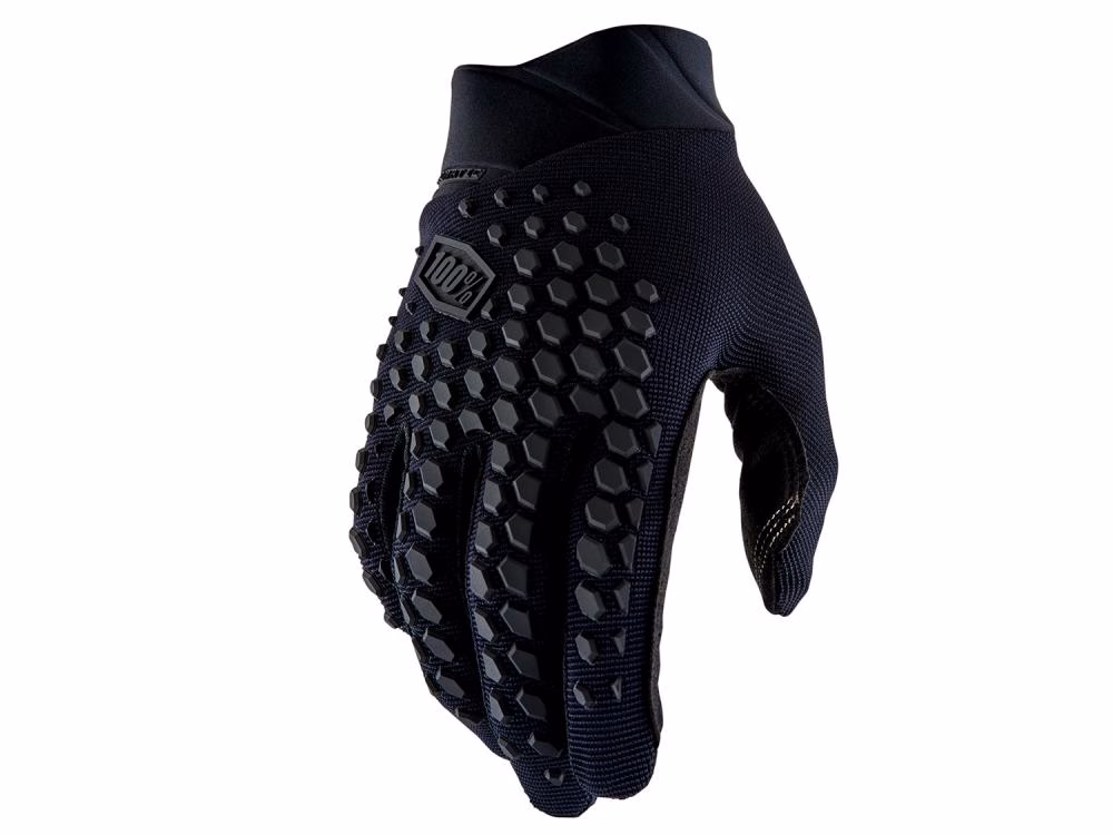 100% Geomatic Gloves S Black/Charcoal - komfortabler MTB-Handschuh mit Top-Grip