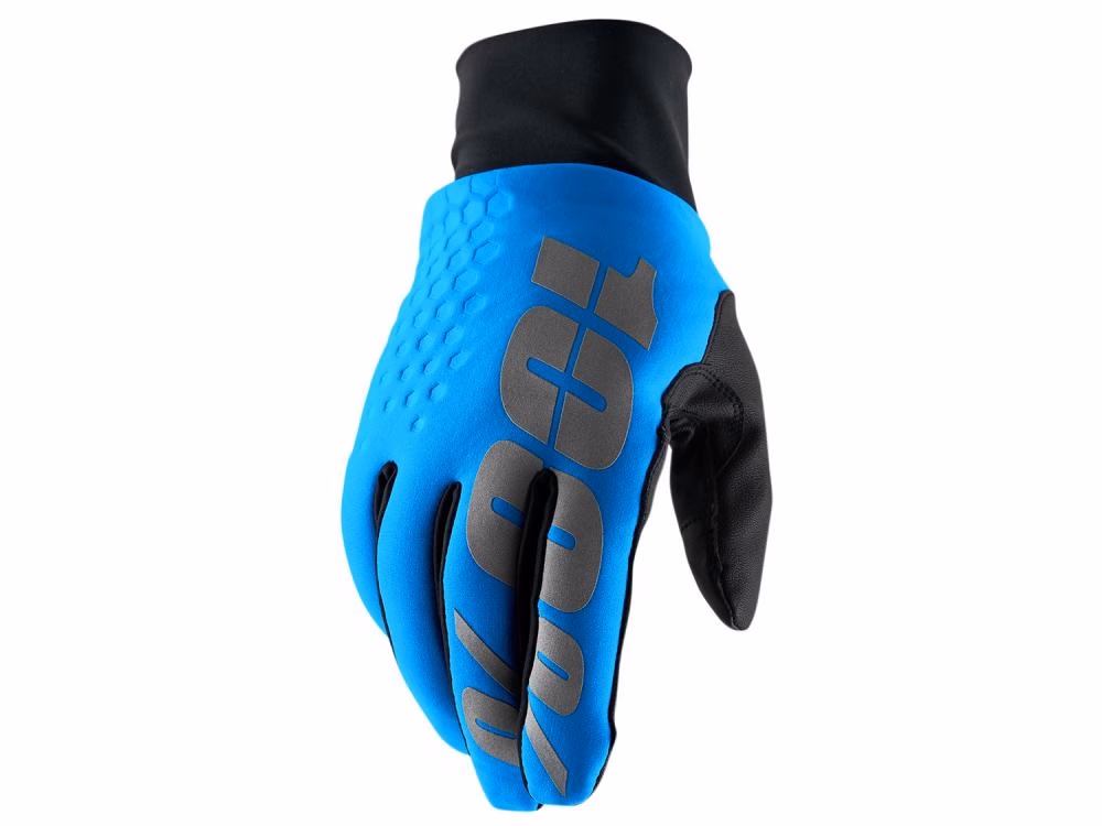 100% Hydromatic Brisker Gloves L cyan - wasserdichte, warme MTB-Handschuhe
