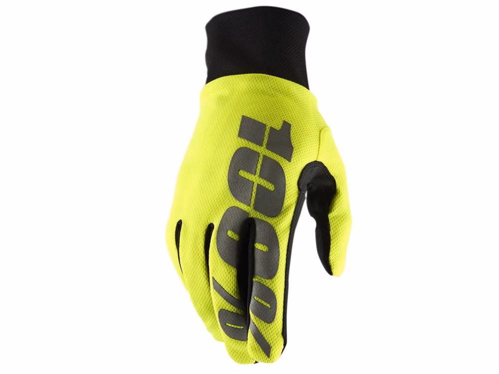 100% Hydromatic Waterproof Gloves S fluo yellow - wasserdichte MTB-Handschuhe mit Top-Grip