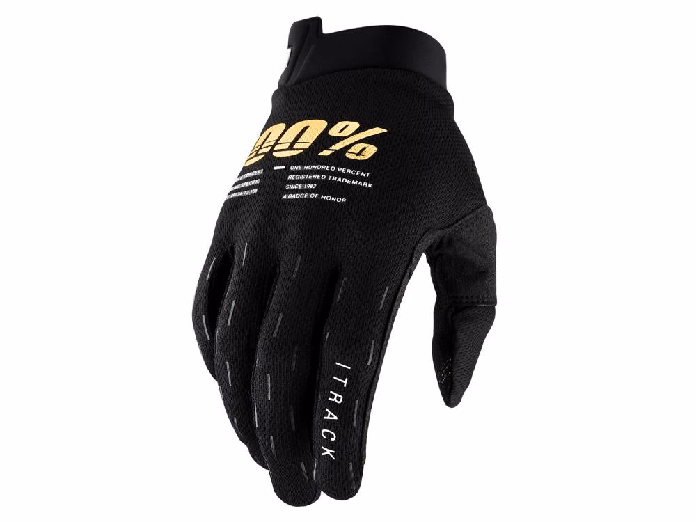 100% iTrack Gloves M black - ultraleichte MTB-Handschuhe mit maximalem Grip