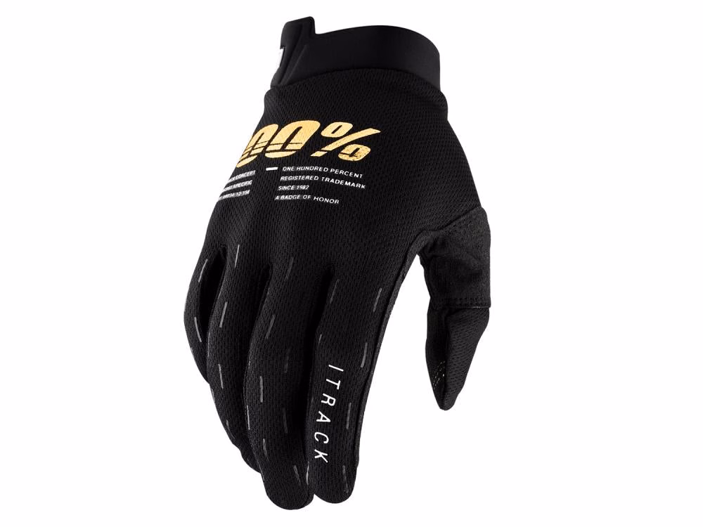 100% iTrack Youth Gloves S black - leichter Kinder-MTB-Handschuh mit Top-Grip