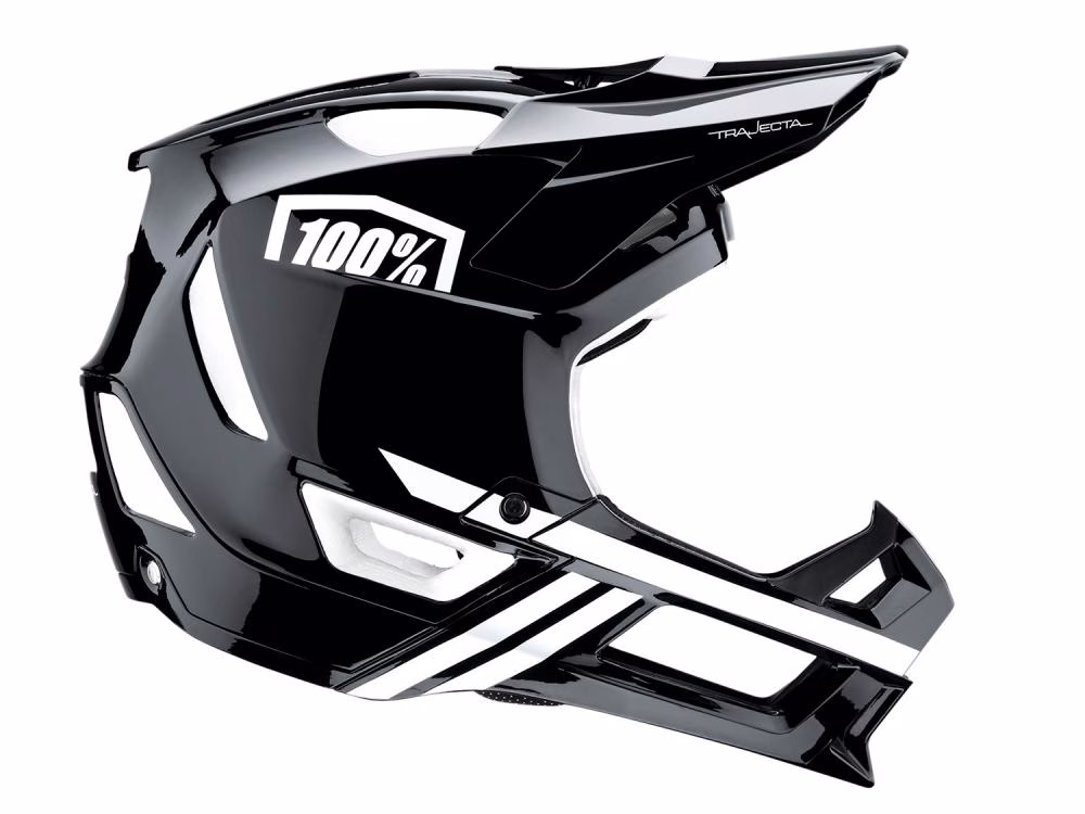 100% Trajecta helmet w/Fidlock XL black/white - leichter Fullface-Helm mit Top-Schutz