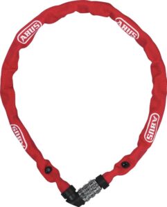 Abus Kettenschloss 1200 Web Security Level 2 Farbe rot Länge 60 cm 4 mm starke Rundkette