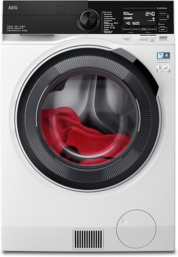AEG WiFi Waschtrockner mit Wärmepumpe, 10 kg Waschen, 6 kg Trocknen, EEK B/A, Serie 9000 AbsoluteCare - Schonend Trocknen selbst Wolle & Seide, Dampf-Programm – Weniger Bügeln, 1600 U/min, LWR9W81600