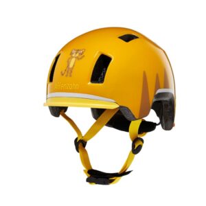 Affenzahn Kinder-Fahrradhelm Tiger Gelb Größe S (4853 cm) mit Magnetverschluss, LED-Rücklicht, waschbarem Innenpolster und Insektenschutz, EN 1078 zertifiziert