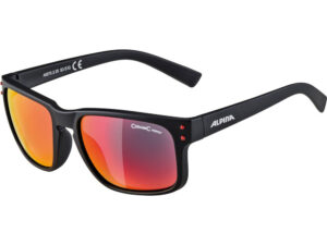 Alpina Kosmic Sonnenbrille (Rahmen schwarz matt | Glas rot verspiegelt | S3)