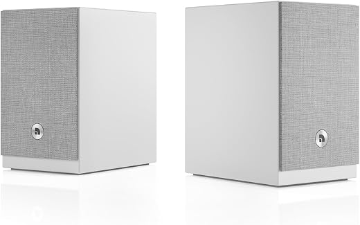 Audio Pro A28-W Kabellose Bücherregal-Lautsprecher | WiFi, Bluetooth Multiroom Home Entertainment Stereo – Weiß