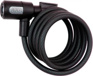 AXA Newton 180/12 Spiralkabelschloss schwarz mit Halterung