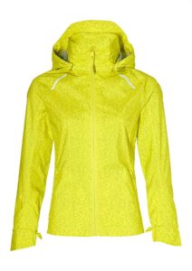 Basil Bekleidung Skane HiVis Damen Regenjacke neongelb M - 360° reflektierend - wasserdicht & atmungsaktiv (10.000 WP/MVP) Bionic Finish® Eco taillierter Schnitt & helmtaugliche Kapuze