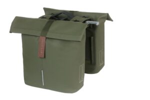 Basil City Double Pannier Bag MIK 2.0 - 28-32 Liter Doppeltasche - Doppelpacktasche - veganes Leder wasserfester Rollverschluss inkl. MIK Adapterplatte