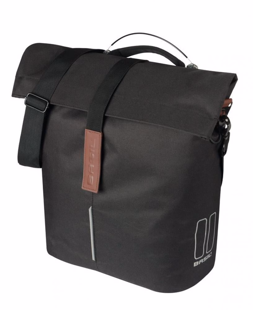 Basil City Shopper MIK Studs - 14-16 Liter Fahrradshopper mit MIK-System, wasserabweisend, schwarz
