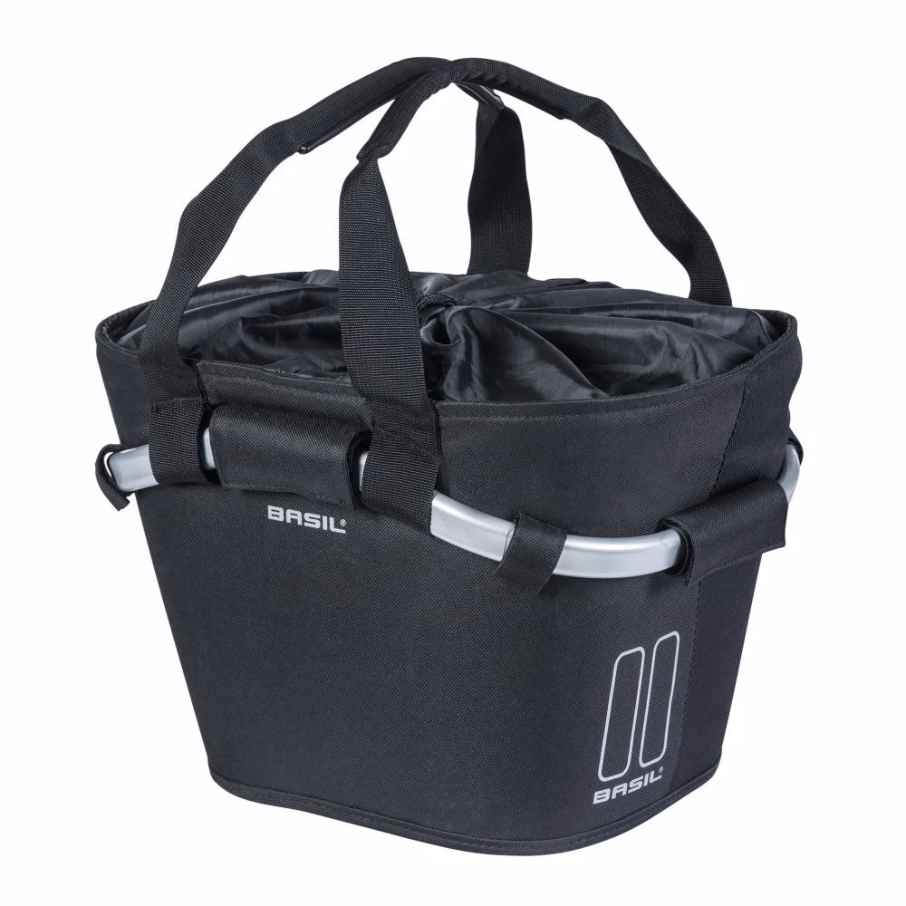 Basil City Tasche Classic CarryAll Front schwarz abnehmbar oh Halt 28x37x26cm