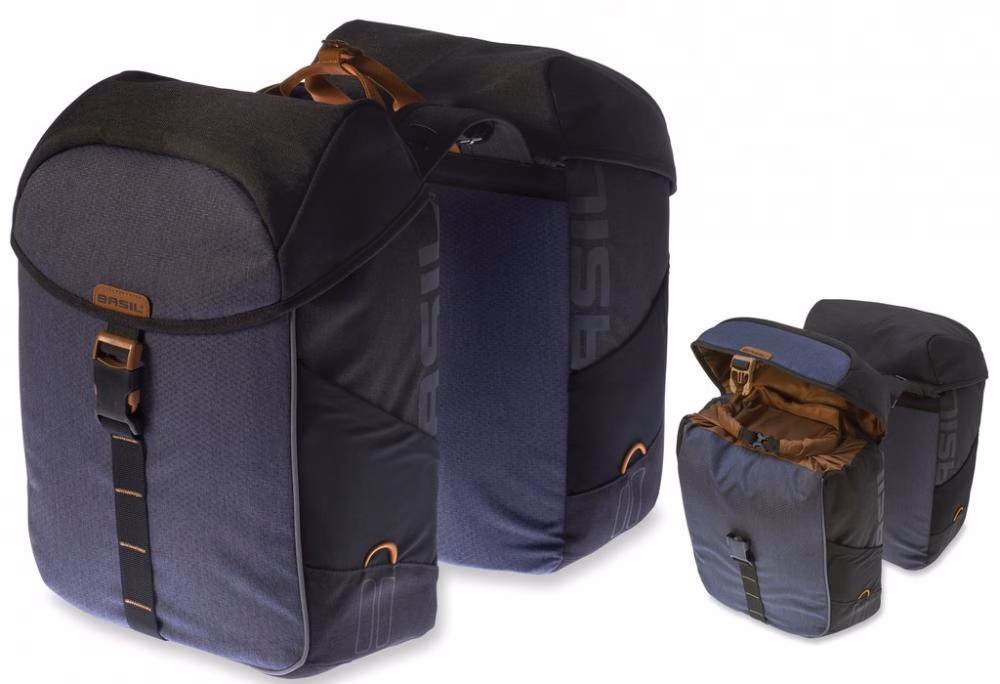 Basil Doppeltasche Miles wasserdicht black slate 32l