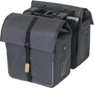 BASIL Doppeltasche Urban Dry MIK 2.0 - 50 Liter, wasserdicht, MIK-Adapterplatte inkl., Reflektoren