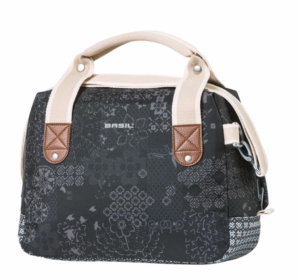 Basil Lenkertasche Boheme City Bag charcoal mit Reißverschluss 8 Liter