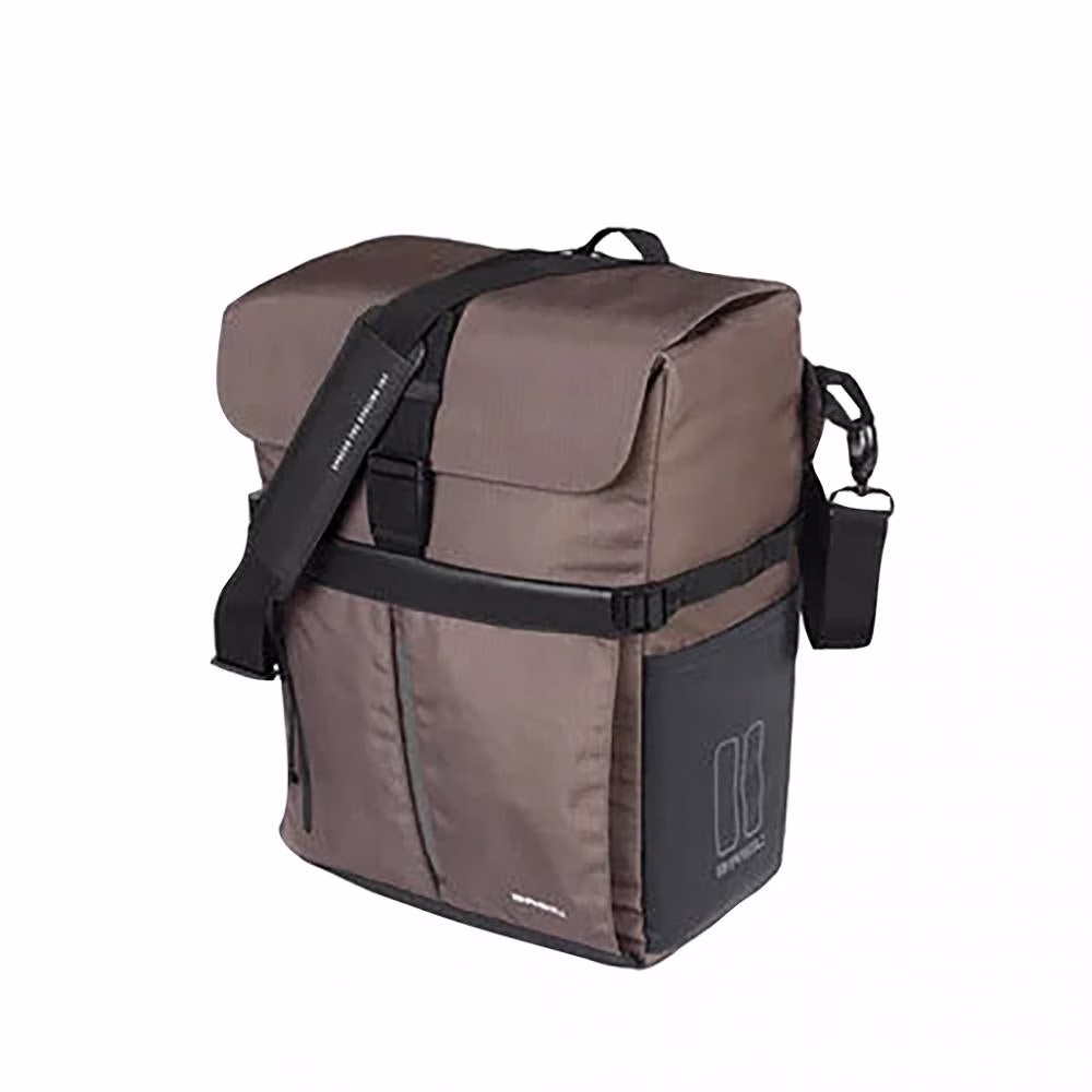 Basil Move Einzelpacktasche MIK Hooks 15 Liter braun - wasserabweisend, Helmfach & tragbar