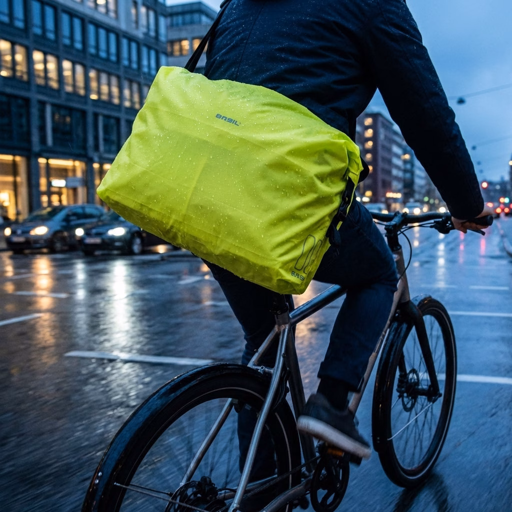 Basil Regencover Keep Dry and Clean horizontal neongelb - Regenschutz