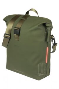 Basil SoHo MIK Studs 17 Liter wasserdichte Fahrrad-Umhängetasche - moss green, mit LED & Organizer