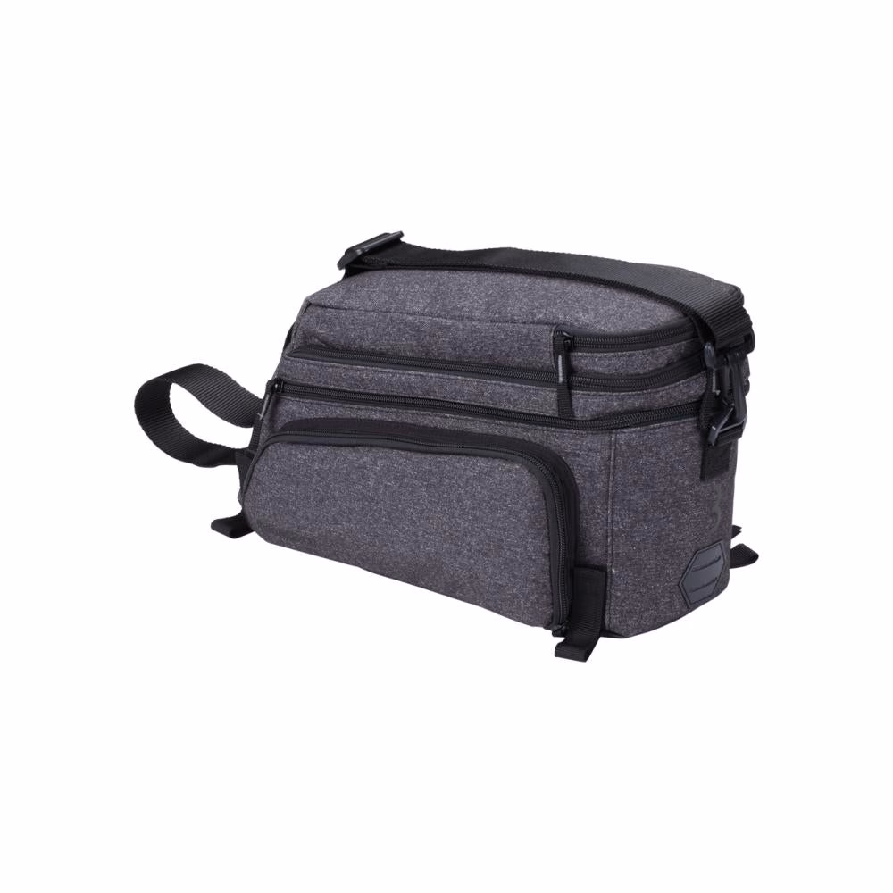 BBB Cycling Gepäckträgertasche CarrierPack Grau Mischung 6,5+5 L - flexible Stauraumerweiterung