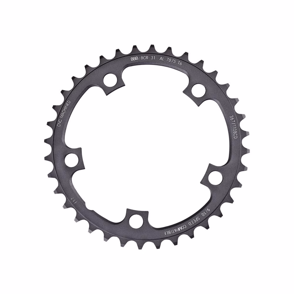 BBB Cycling Kettenblatt CompactGear 34T/110mm anthrazit 34T/110 mm - leichte Performance für Rennräder