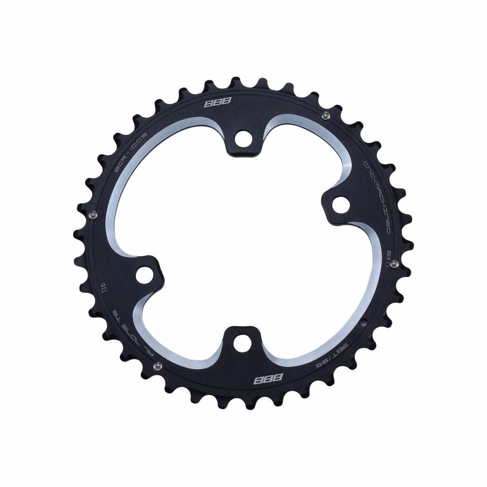 BBB Cycling Kettenblatt MTB Gear Shimano XT M8000 38T 96mm schwarz - präziser Antrieb für moderne MTB-Schaltungen