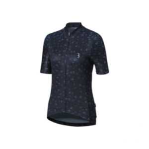 BBB Cycling Trikot DonnaFit M schwarz floral M schwarz - atmungsaktives Damen-Radtrikot