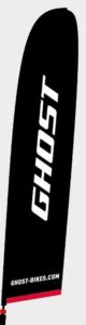 Beachflag Ghost groß 5m schwarz mit Faltkreuz-Standfuß