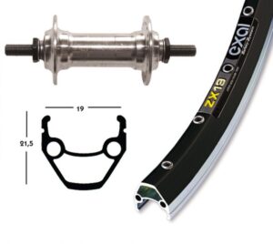 Bike-Parts Laufrad Vorderrad 28x1.75 Alunabe silber Festachse 36-Loch Exal ZX 19 schwarz silber Nirosta-Speichen