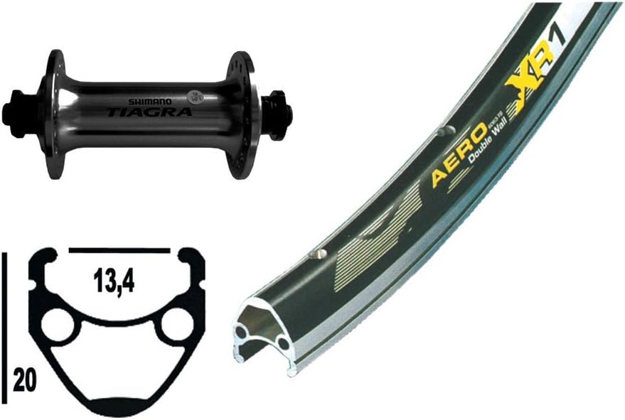 Bike-Parts Vorderlaufrad (13-622 | Tiagra QR | 32 Loch | Exal XR-1 | ohne Ösen .DD | schwarz/Silber)