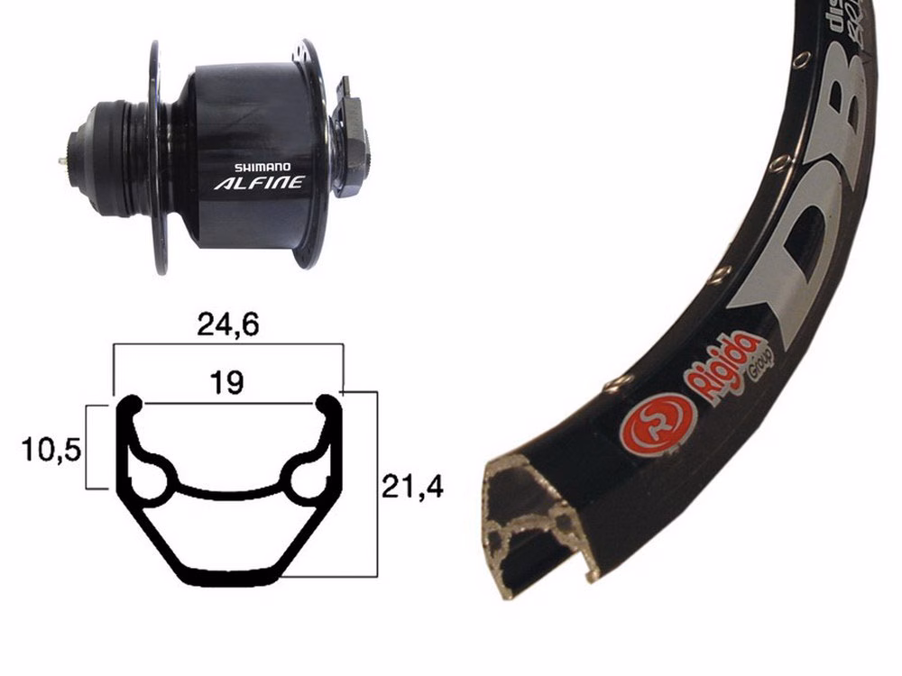Bike-Parts Vorderrad (28" | Nabendynamo Alfine CL | 36 Loch | ZAC 2000 Disc)