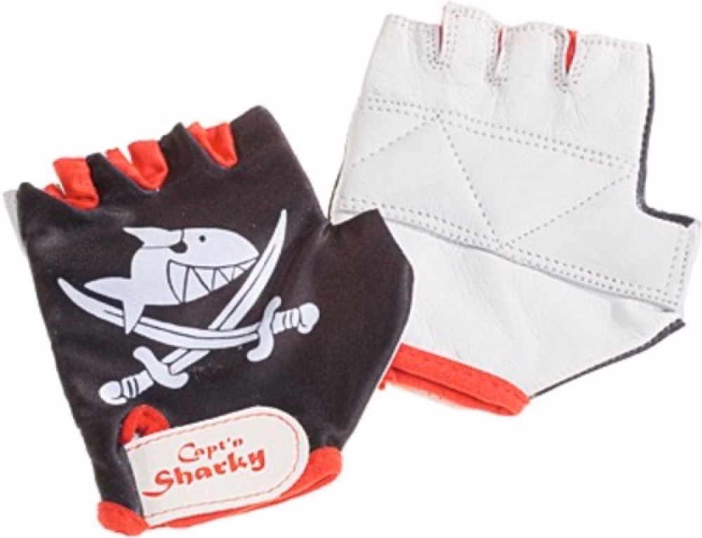 BIKE FASHION KINDERHANDSCHUHE SHARKY GR 3 SCHWARZ WEISS ROT
